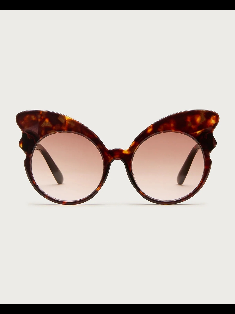 Crewcuts Girls Tortoiseshell Print Butterfly Shape Sunglasses, Brown